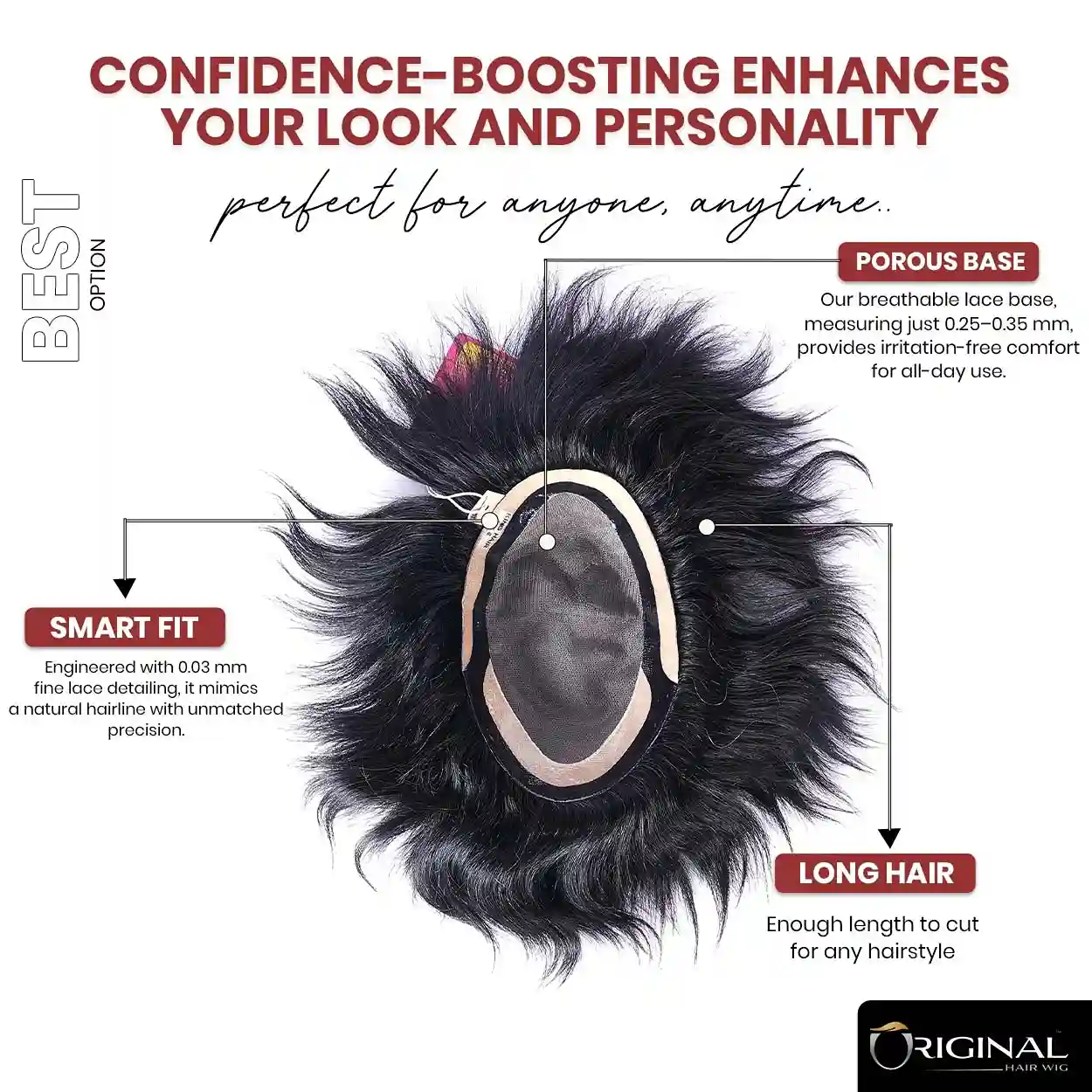 Mono Base Hair Patch Single Base Strong Durable Hair System